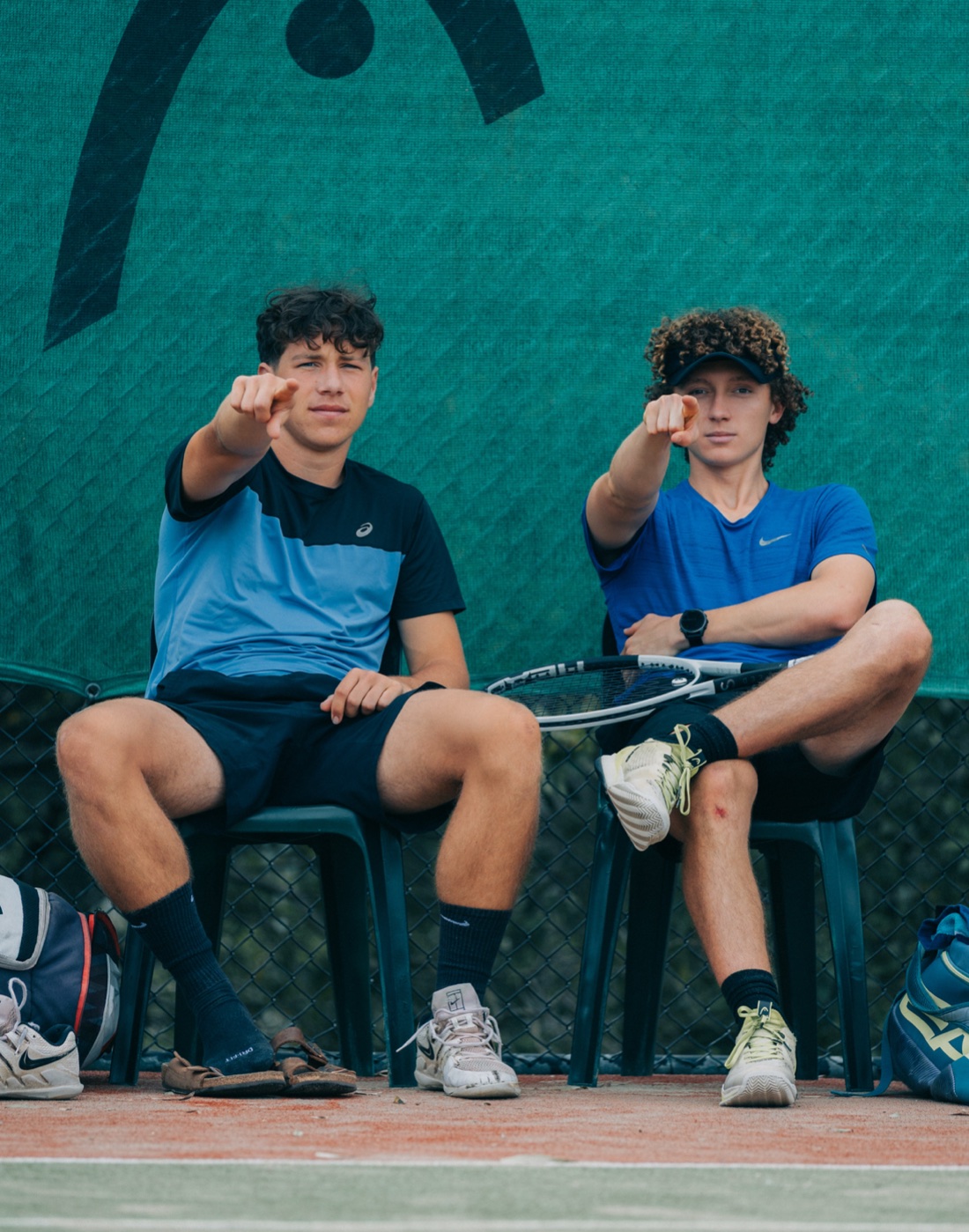 Alex and Adam courtside